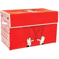 Minnie Disney Mouse saugojimo dėžė - oficialiai licencijuota, didelė organizavimo dėžė, medžiaginė žaislų skrynia vaikams