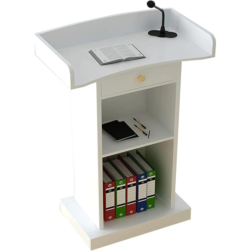 Paprastas lektoriumas MDF modernus nešiojamojo kompiuterio stalas su atviru saugojimo podiumu Erdvus stalčių podiumo stovas 60 x 42 x 120 cm stovimas stalas (A 60 x 42 x 120 cm)