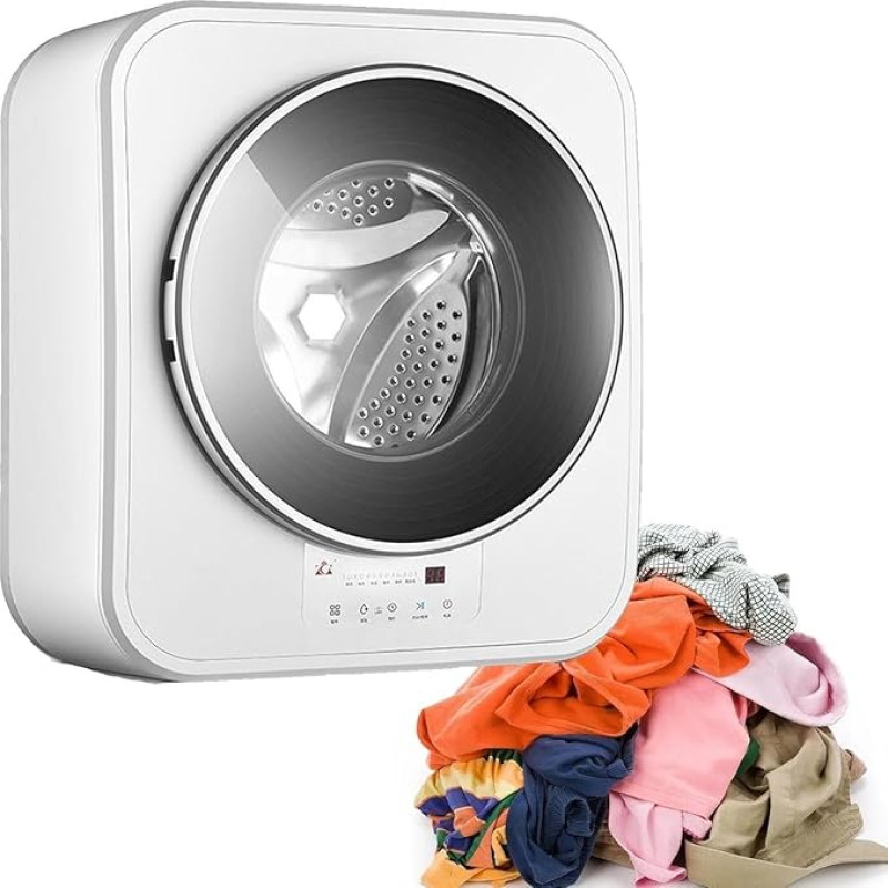 Elektrinė kompaktiška skalbyklė ir džiovyklė, 3 kg mini automatinė iš priekio pakraunama mašina, greitaeigis suktuvas, LED jutiklinis skydelis, keli skalbimo režimai