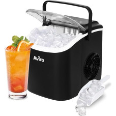 Ledo kubelių aparatas - 1,3 l - su ledo samteliu - savaiminio išsivalymo funkcija - 12 kg / 24U - 9 kubeliai / 6 minutės - juodas