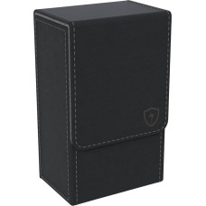 Juodas Taro kortų laikiklis su pilku vidumi, sulankstoma dėžutė su magnetiniu uždarymu tinka standartiniam Taro kortų rinkiniui, kurio dydis 13 x 8 x 5 cm (pilka)