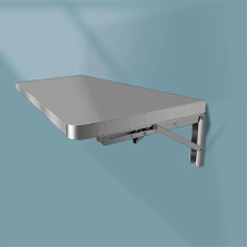 Wandmontierter, klappbarer Esstisch aus Edelstahl - platzsparendes Metalldesign für Küche, Esszimmer oder Waschküche - 80 x 30 cm, stilvoll und langlebig