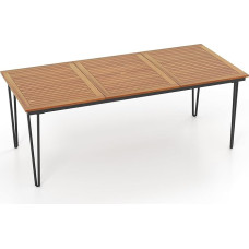 KOMFOTTEU Sodo stalas su skyle skėčiui, akacijos medienos valgomojo stalas, medinis stalas 8 asmenims, 200 x 90 x 75 cm, skirtas lauke, sode, terasoje (B modelis)