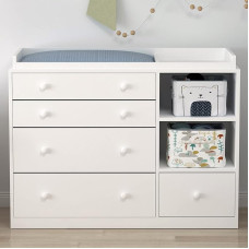 Changing Table, Changing Table with 5 Drawers, Baby Chest of Drawers, Baby Care, Baby Furniture, Changing Tables for Baby Room, Bedroom, White, MDF