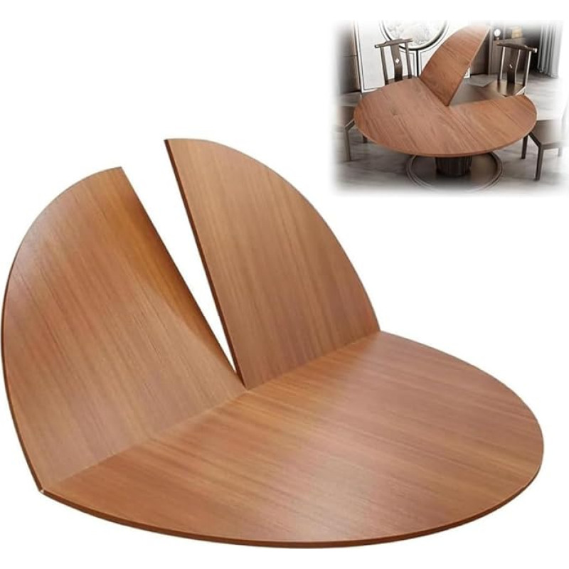 Rund Klappbare Große Tischplatten 120cm-200cm Klapptisch Holz Ersatztischplatte Rund Faltbare Tischplatte Ohne Beine Für Familien Partys(Yellow Teak, 200cm/79in)