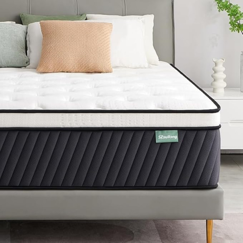 SZsuilong čiužinys 160 x 200, aukštis 30 cm Kišeninis spyruoklinis čiužinys 7 zonų kietumo H3 H4 su atminties putomis Komfortinis spyruoklinis čiužinys Ergonomiškas, 100 naktų bandomasis miegas