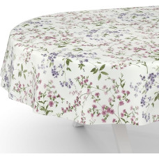 ANRO Oilcloth Tablecloth Oilcloth Tablecloth Washable Garden Tablecloth Flowers Oval 180 x 140 cm Cut Edge