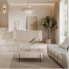Lomadox Wohnzimmer Set Kaschmir mit Rillenfront modern mit Couchtisch und Sideboard, 2-teilig