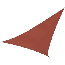 Perel Triangular sun sail, 5 x 5 x 5 m, made of water-repellent and breathable polyester for garden and patio, 90% UV protection, terracotta