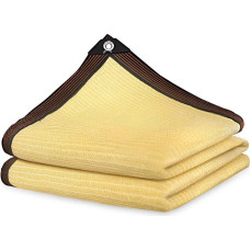 Šešėlių tinklas šiltnamiams su akutėmis, smėlio spalvos šešėlių tinklas, 4 x 6 m, 70 % šešėliavimo koeficientas, UV spinduliams atspari apsauga nuo saulės, tinklelis viščiukų vištidėms, sodui, lauko tinklelis nuo saulės