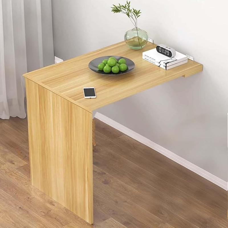 Wandtisch Wandklapptisch Küchentisch Esstisch Klapptisch Schwimmender Schreibtisch,Zusammenklappbarer Computertisch, an der Wand Montierter Klapptisch für Arbeitszimmer, KüChe, WäScherei Usw(Natural,6