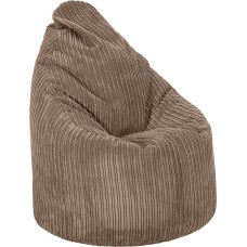 Loft 25 Bean Bag Chair Corduroy Fabric Indoor Gaming Lounger for the Living Room Made in Holland Ergonomic Design for Hours of Relaxation (Mocha)
