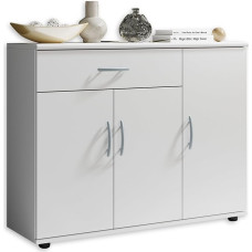 Stella Trading Sideboard in White - Modern Chest of Drawers with Drawer and Lots of Storage Space for Living Room, Dining Room and Hallway - 90 x 70 x 30 cm (W x H x D)