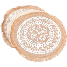 3 Stück Runde Makramee Platzsets mit Quasten Synthetisches Material Tischsets zum Schutz für Dinner Table Decoration im Boho Landhausstil