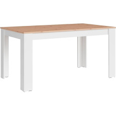 byLIVING NORI Dining Table Modern Kitchen Table in Oak Effect / Base Frame Melamine White Large Table 160 x 90 cm H 75 cm