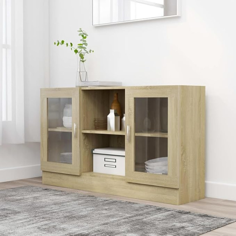 SECOLI Sonoma Sonoma ąžuolinė vitrina Bufeto spinta Sideboard Virtuvės svetainės spintelė Virtuvės bufeto spintelė Virtuvės spintelė Virtuvės spintelė