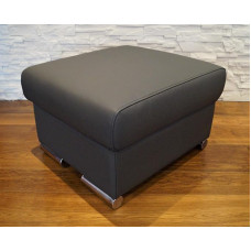 Quattro Meble Tamsiai pilka natūralios odos taburetė sulankstoma su laikymo vieta taburetė Karvės odos sėdynės kubas 60 x 55 cm Kojų taburetė Minkšta taburetė Natūralios odos pūkelis