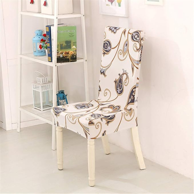 DOTBUY Kėdžių dangteliai 1/4/6/10 rinkinys Stretch Valgomojo kėdės Slipcover Apsauginis dangtelis Elastiniai dangteliai Vestuvių viešbučio valgomojo kambario kėdžių apdailai (modelis, 10 dalių)