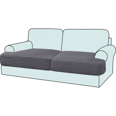 2 komplektų rinkinys iš 2 tempimo T pagalvėlių sofos apsauginiai dangteliai Vienintelis sofos pagalvių dangteliai 2 pagalvėlėms Sofos sėdynės pagalvėlė (2, pilka)
