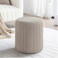 Get Set Style Moderner runder Ottomane mit weich gepolstertem Sitz, multifunktionale Schminkstühle für Make-up, gepolsterte Fußstütze Hocker Ottomane Fußhocker für Wohnzimmer, Schlafzimmer