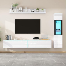 3 dalių svetainės kambario komplektas su LED apšvietimu, šviesiai žalsva apdaila, įskaitant 1 televizorių, 1 butą, 1 vitriną - Mdern Furniture fr Stylish Hme Decr