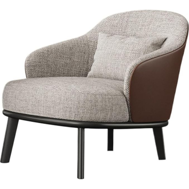Modernes Sofa-Stuhl-Set Mit Tisch, Atmungsaktivem Stoff Und Kunstleder, Holzbeinen, Steintischplatte for Hotellobby, Café, Bürorezeption, Lounge(Chair,A)