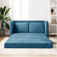 ShGaxin Grindų sofa su miego funkcija, mėlyna, 122 x 204 x 55 cm, aksomas, poilsio sofa, sofos ir kušetės, poilsio sofa, svetainės sofa - 353962
