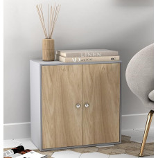 URBNLIVING 2 pakopų pilka medinė spinta FP-634