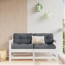Modulares Gartensofa Kiefernholz als Garten-Ecksofa aus Massivholz Kiefer für die Terrasse mit massivem Kiefer Gartenmöbel Set in Latten-Design 2 STK. Weiß