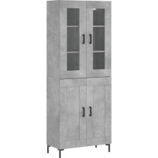 vidaXL Highboard Betoninė pilka 69,5 x 34 x 180 cm Medienos medžiaga
