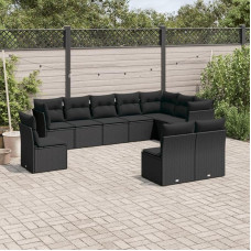 Garten Lounge gartenlounge Set Lounge möbel Lauko gartenlounge outdoor5-tlg. Garten-Sofagarnitur mit Kissen Schwarz Poly RattanGeeignet für Schlafzimmer