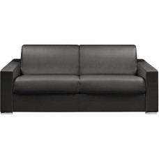 Vente-unique CALITO 4-Seater Sofa Bed - Lying Surface: 160 cm - Mattress Height: 18 cm - Faux Leather - Black
