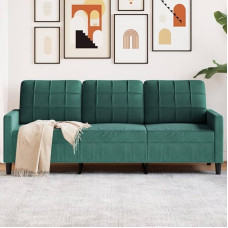 Homgoday 3-vietė sofa sofa Šiuolaikinė minkšta sofa Atsipalaiduoti sofa Lounge Sofa Recliner Sofa Sėdynės baldai gyvenamajam kambariui Miegamasis Tamsiai žalias 180 cm Velvetas