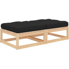 Massivholz Garten-Ecksofa mit grauen Kissen aus Kiefer modular kombinierbar Gartenmöbel Outdoor-Ecksofa