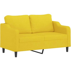 2 vietų sofa, šviesiai geltona, 140 cm, erdvę taupanti mini sofa su kvėpuojančiu audiniu ir metaliniu rėmu, storai paminkštinta virtuvės sofa svetainei, miegamajam ir paauglių kambariui