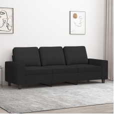 3-sitzer-Sofa Wohnzimmer Sofa Sitzecke Wohnzimmer Sofa Couch Sitzecke Schwarz 180 cm Stoff - 359403