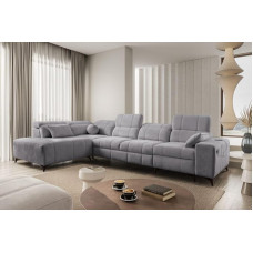 All4All Bruno XI Mix kampinė sofa - Miego funkcija - Lovos dėžė - L forma - 345 x 216 cm - Sofa - Kampinė sofa - Minkšta sofa - XXL gyvenamasis kraštovaizdis - USB - Reguliuojami galvos atlošai - Sofa 26 (Pavasaris)