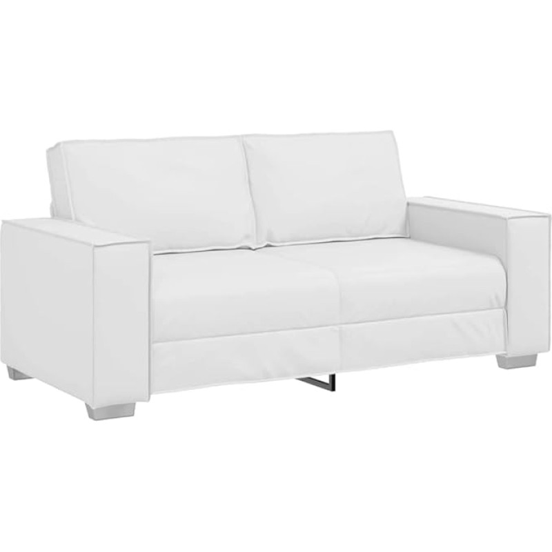 2 vietų sofa, balta, 180 x 80 x 84 cm, audinys su metaliniu faneros rėmu, modernus dizainas, kvėpuojantis audinys, tvirta ir patvari, tinka svetainei, miegamajam ar mažiems kambariams
