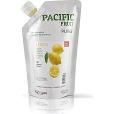 Pacific Fruit Puree Lemon 1 kg Natūrali vaisių tyrė be GMO, glitimo ir veganiška, skirta citrininiam pyragui, keksiukams, sausainiams, sausainiams, keksiukams, marinatui jūros gėrybėms, krevetėms ir paukštienai (1)