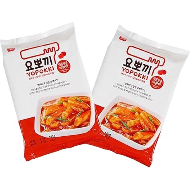 Yopokki Rice Cake Double Pack Sweet & Sour in Bag - Korean Instant Rice Cake Pouch - Tteokbokki Korean Rice Cakes - Sweet & Spicy - OG ASIA - 2 x 140 g