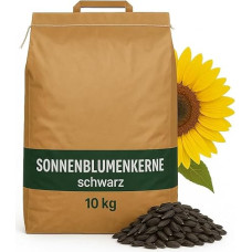 Sunflower Seeds, 10 kg, Bird Feed, Wild Birds All Year Round, Wild Bird Food, All-Year Food, Fat & Energy, Core Food for All Bird Species, Scattered Feed Birds