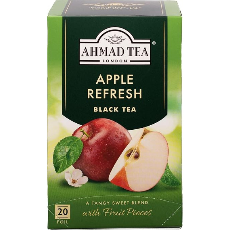 Ahmad Tea Apple Refresh - obuolių skonio juodoji arbata - 20 arbatos maišelių