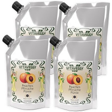 Vitavegy Peach Puree 1 kg White Peach Fruit Puree by Food-United Peach-Fruit-puree for Peach Smoothie Juice or for Bellini Sauce Tea Sorbet without Flavouring and Preservatives (1)