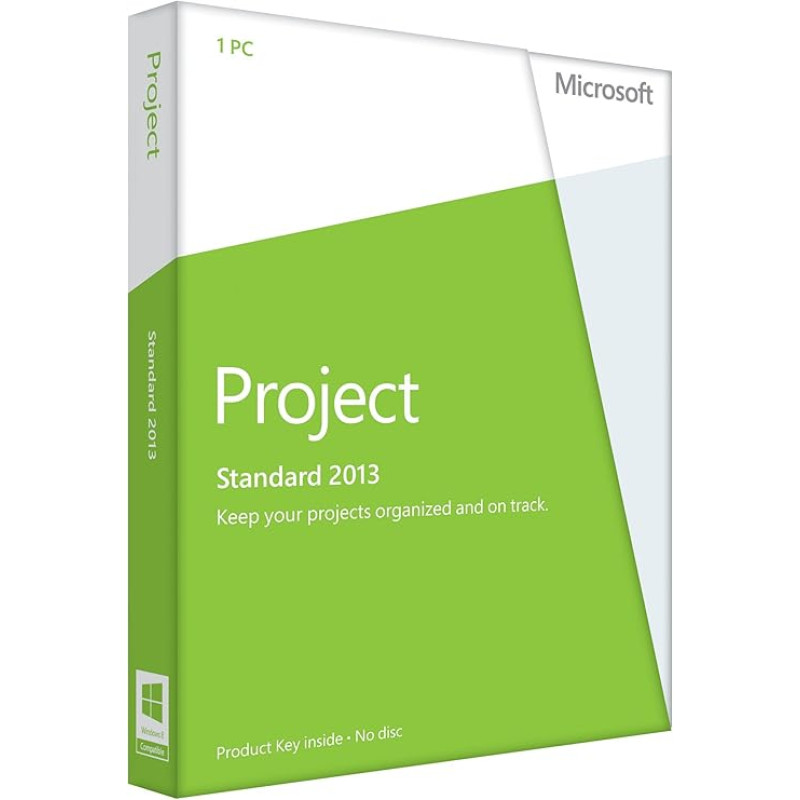 Microsoft Project 2013 - 1 vnt. (Produkto rakto kortelė be duomenų tvarkyklės) - englisch