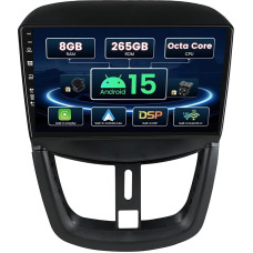 SXAUTO ¦ 8G + 256G ¦ Android 14 IPS automobilinis radijas Peugeot 207 (2006-2015) GPS navigacijos radijas - Integruotas Carplay/Android Car/DSP - LED kamera + MIC - Valdymas vairu 360-CAM 2 DIN - 9 colių