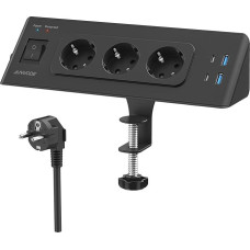 3 krypčių stalinis kištukinis lizdas su USB C, 