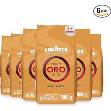 Lavazza Coffee Qualita Oro, Whole Beans, Bean Coffee, Pack of 6, 6 x 1000 g