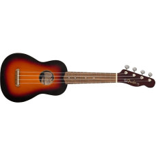 Fender California Coast Venice Soprano Ukulele, 2-Tone Sunburst, Walnut Fingerboard, Slim C-Neck, No-Tie Bridge, 4-in-line Tele Headstock