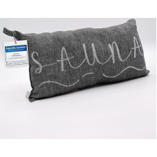 1 Premium Sauna Cushion Favourite Cushion Travel Pillow Design: Banga Dimensions: 45 x 22 cm, 100% Linen Hammock, Beach or Picnic (Black/White)