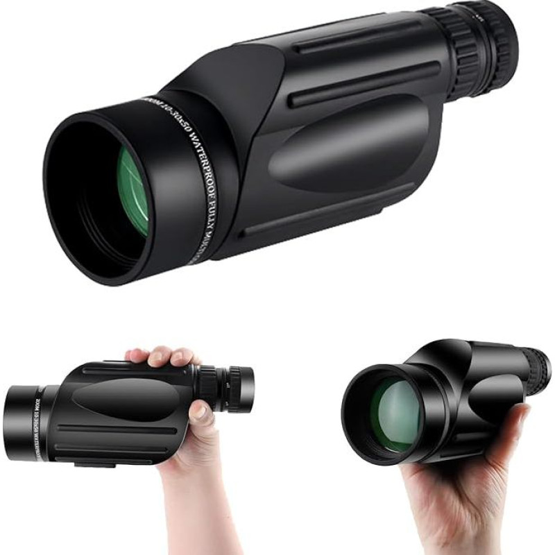 10-30 x 50 Monocular Telescope High Magnification FMC Compact Optics for Adults Nitrogen Filled Splash Water Outdoor Bird Watching Travel Magnifier